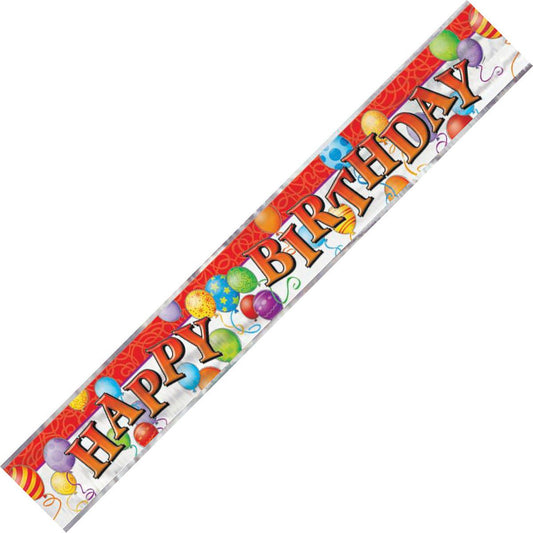 Birthday Balloons Foil Banner (12ft) - The Party Marketplace