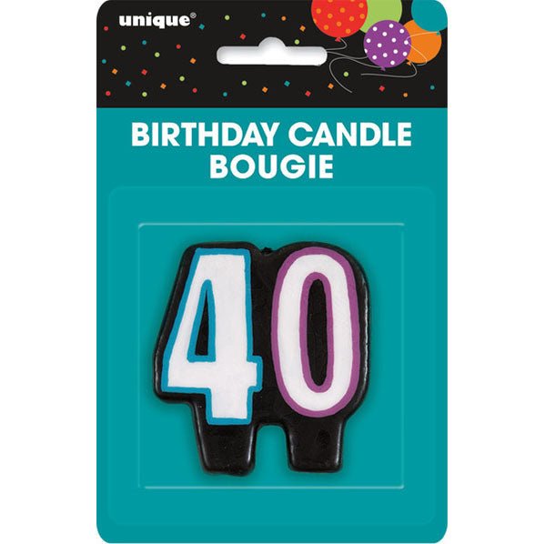 Birthday Cheer "40" Numeral Candle - The Party Marketplace