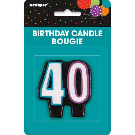 Birthday Cheer "40" Numeral Candle - The Party Marketplace