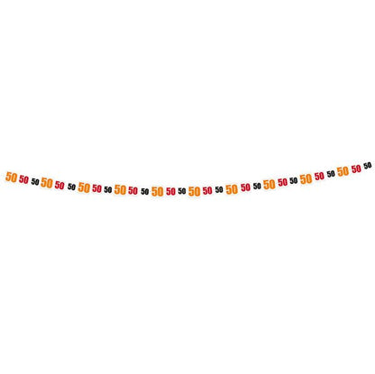 Birthday Cheer "50" Paper Garland (2.74m) - The Party Marketplace