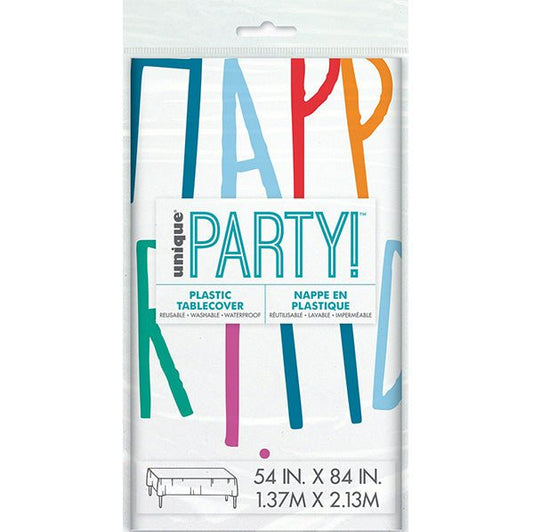 Birthday Mayhem Printed Tablecover 137cm x 213cm - The Party Marketplace