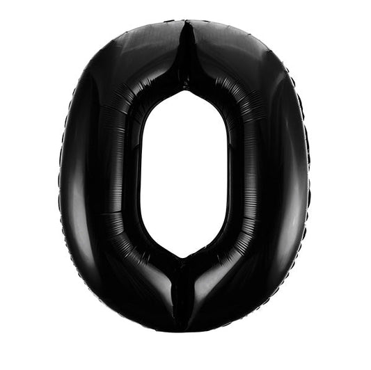 Black "0" Numeral Foil Balloon (86cm) - The Party Marketplace