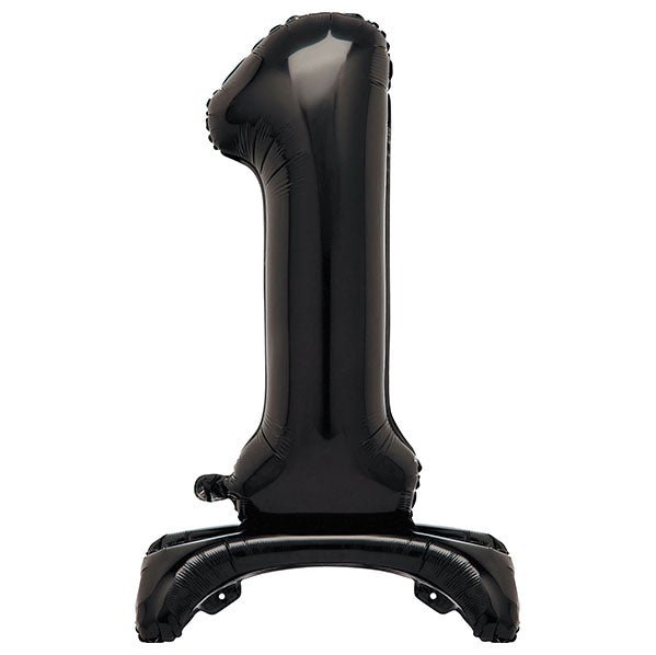Black "1" Giant Standing Numeral Foil Balloon (76cm) - The Party Marketplace