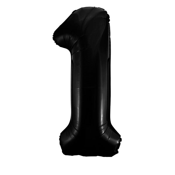Black "1" Numeral Foil Balloon (86cm) - The Party Marketplace