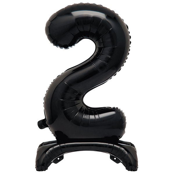 Black "2" Giant Standing Numeral Foil Balloon (76cm) - The Party Marketplace