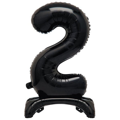 Black "2" Giant Standing Numeral Foil Balloon (76cm) - The Party Marketplace