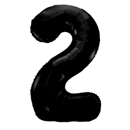 Black "2" Numeral Foil Balloon (86cm) - The Party Marketplace