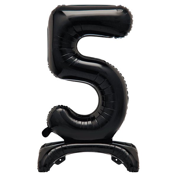 Black "5" Giant Standing Numeral Foil Balloon (76cm) - The Party Marketplace