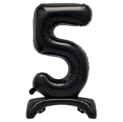 Black "5" Giant Standing Numeral Foil Balloon (76cm) - The Party Marketplace