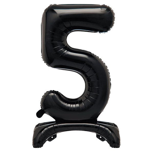 Black "5" Giant Standing Numeral Foil Balloon (76cm) - The Party Marketplace
