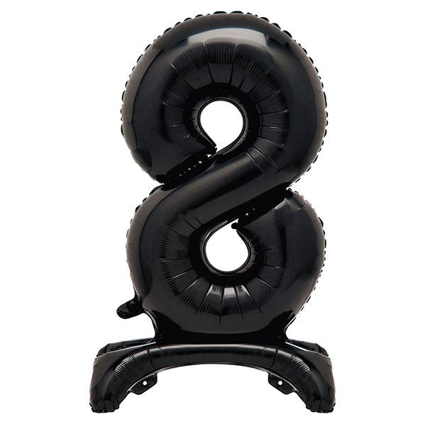 Black "8" Giant Standing Numeral Foil Balloon (76cm) - The Party Marketplace