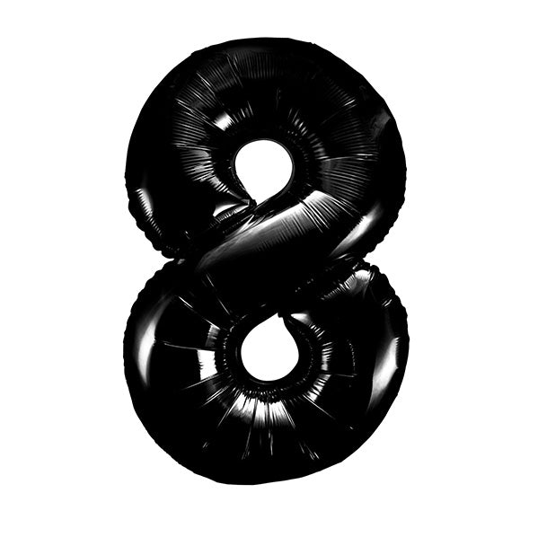 Black "8" Numeral Foil Balloon (86cm) - The Party Marketplace