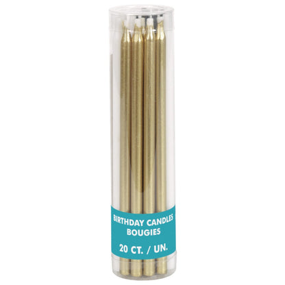 Black, Gold & White Assorted Candles (Pack of 20) - The Party Marketplace