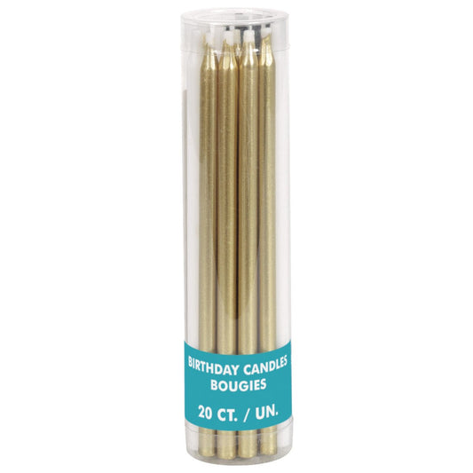 Black, Gold & White Assorted Candles (Pack of 20) - The Party Marketplace