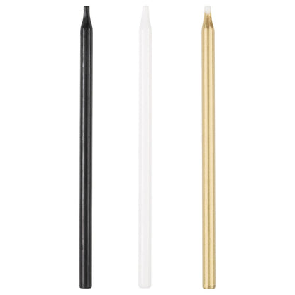 Black, Gold & White Assorted Candles (Pack of 20) - The Party Marketplace