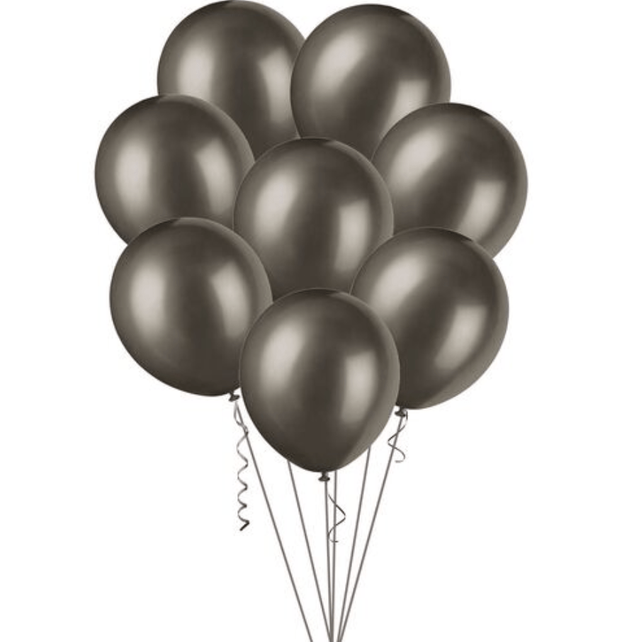 Black Metallic Balloons 30cm (Pack of 100) - The Party Marketplace