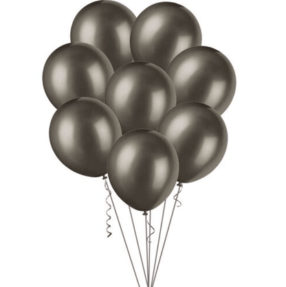 Black Metallic Balloons 30cm (Pack of 100) - The Party Marketplace
