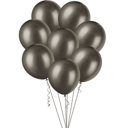 Black Metallic Balloons 30cm (Pack of 25) - The Party Marketplace