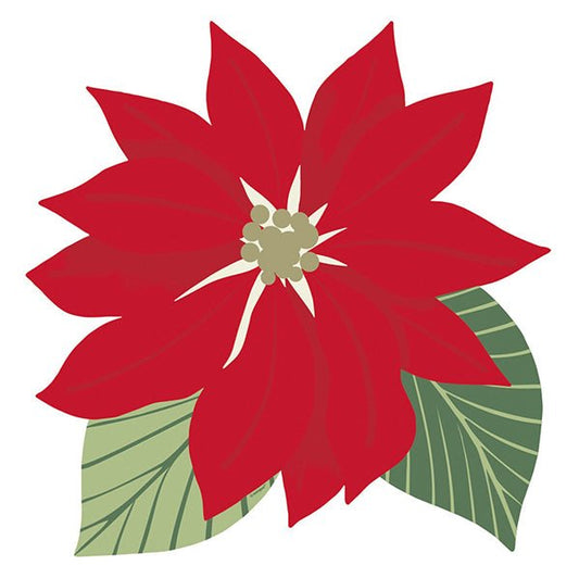 Blooming Holly Poinsettia Shaped Placemats (Pack of 8) - The Party Marketplace