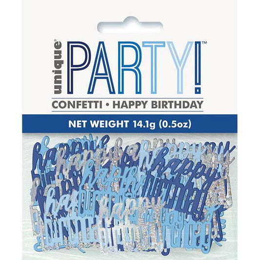 Blue "Happy Birthday" Foil Confetti (14g) - The Party Marketplace