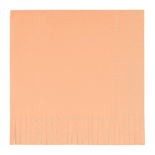 Boho Peach Fringe Luncheon Napkins (Pack of 16) - The Party Marketplace