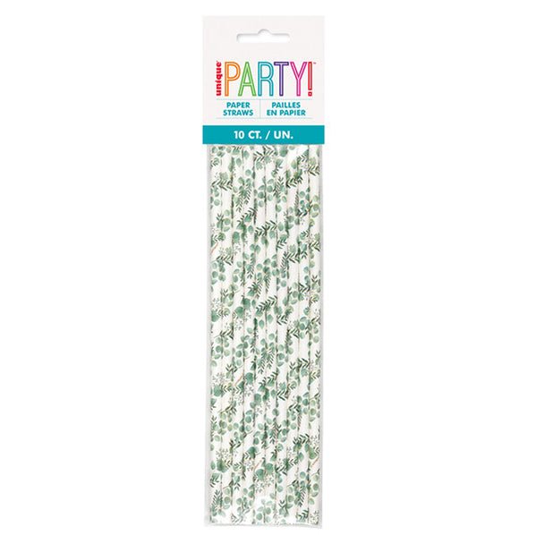 Botanical Paper Straws (Pack of 10) - The Party Marketplace