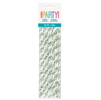 Botanical Paper Straws (Pack of 10) - The Party Marketplace