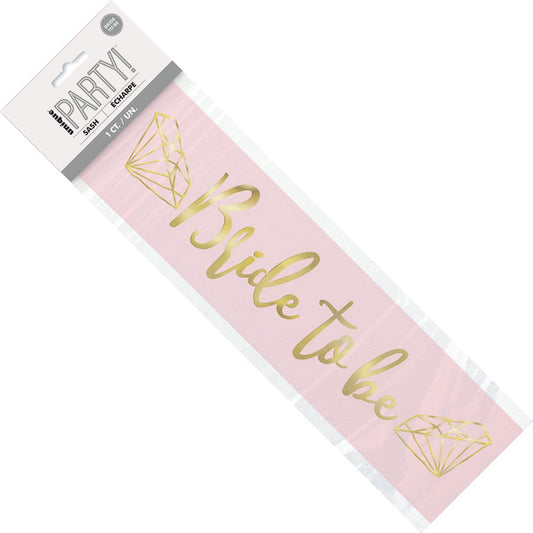 Bride To Be Sash - Pink & Gold - The Party Marketplace