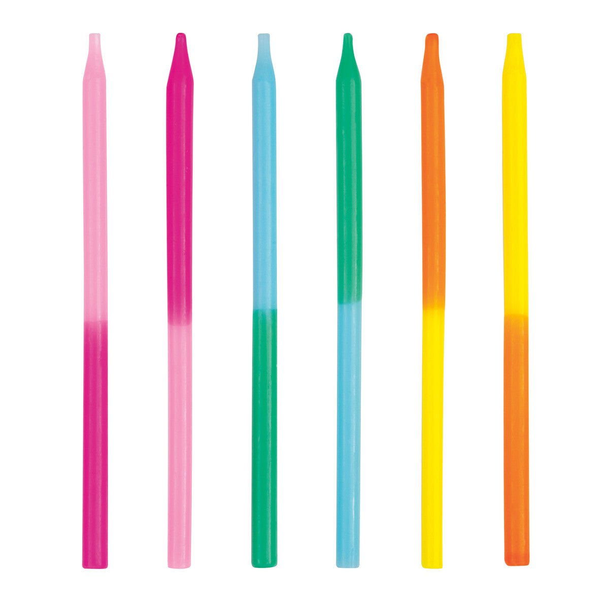 Bright 2 Colour Assorted Candles 12.7cm (Pack of 12) - The Party Marketplace
