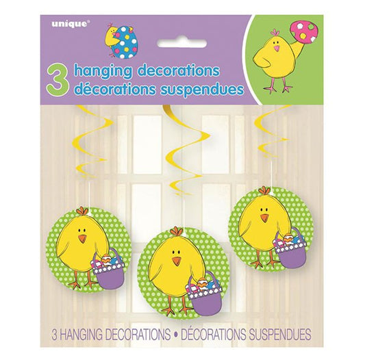 Bright Easter Hanging Swirl Decorations (Pack of 3) - The Party Marketplace