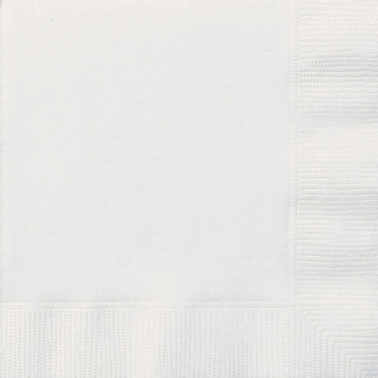 Bright White Beverage Napkins (Pack of 20) - The Party Marketplace