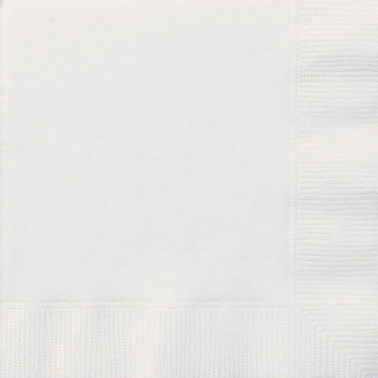 Bright White Luncheon Napkins (Pack of 20) - The Party Marketplace