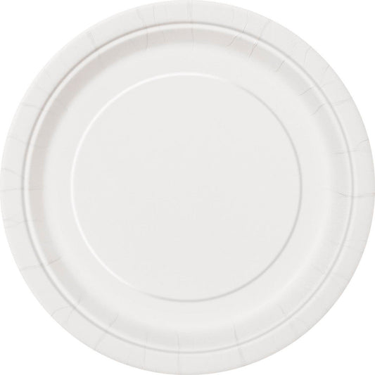 Bright White Paper Plates 23cm (Pack of 8) - The Party Marketplace