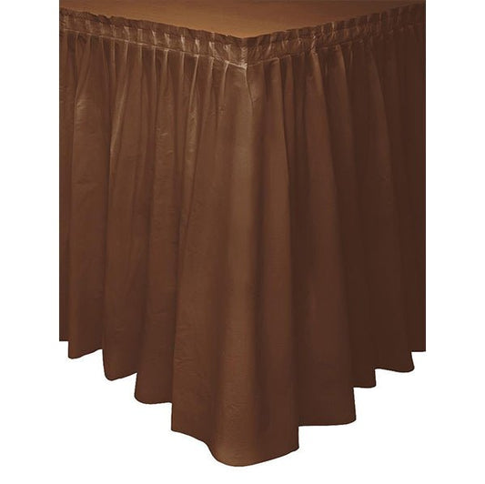 Brown Plastic Tableskirt 73cm x 4.3m - The Party Marketplace