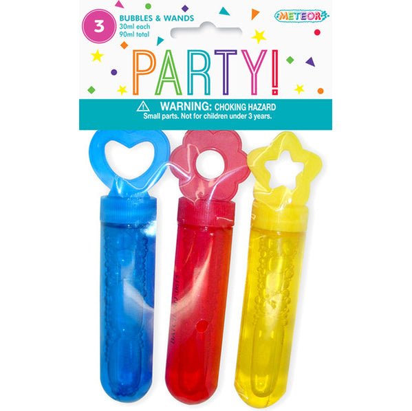 Bubbles & Wands - Assorted Colours (Pack of 3) - The Party Marketplace