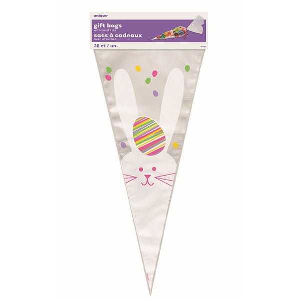 Bunny Cone Cello Bags (Pack of 20) - The Party Marketplace