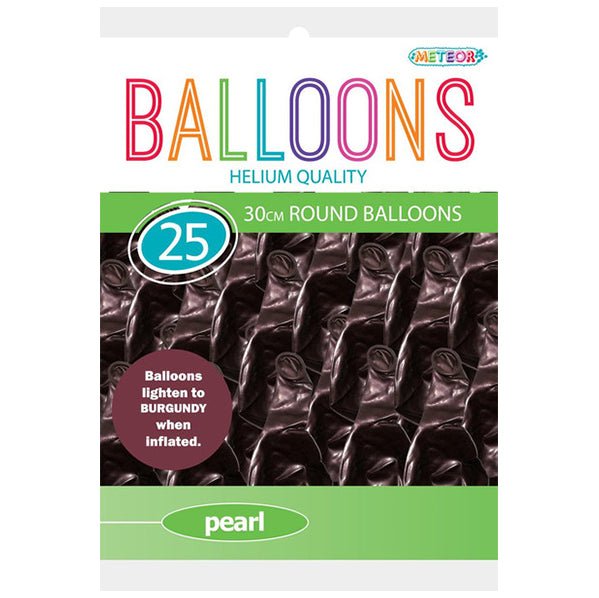 Burgundy Pearl Balloons 30cm (Pack of 25) - The Party Marketplace