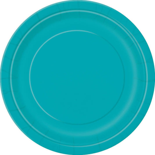 Caribbean Teal Paper Plates 18cm (Pack of 20) - The Party Marketplace