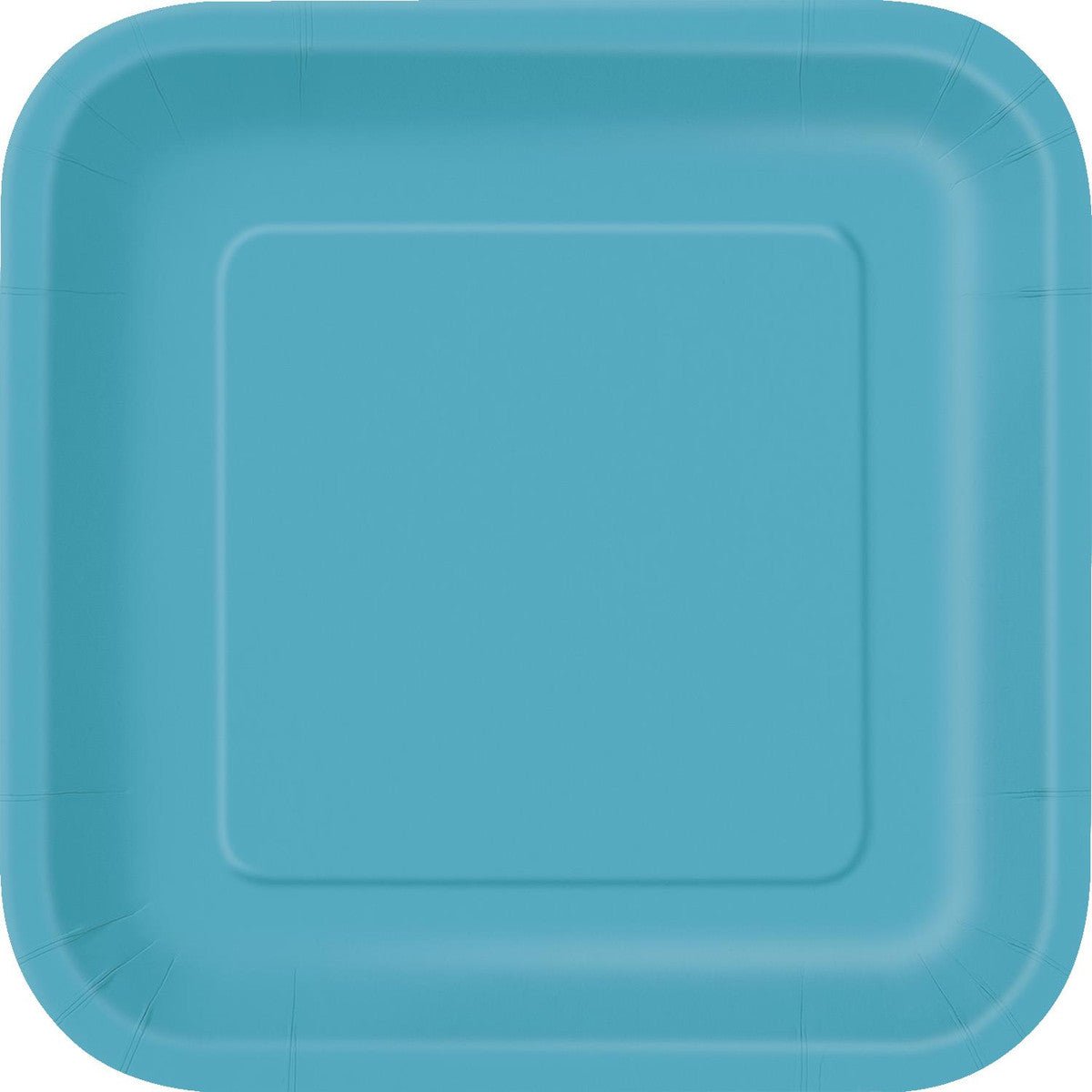 Caribbean Teal Square Paper Plates 23cm (Pack of 8) - The Party Marketplace