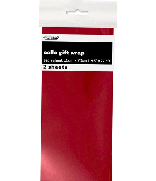 Cello Wrap - Metallic Red - The Party Marketplace