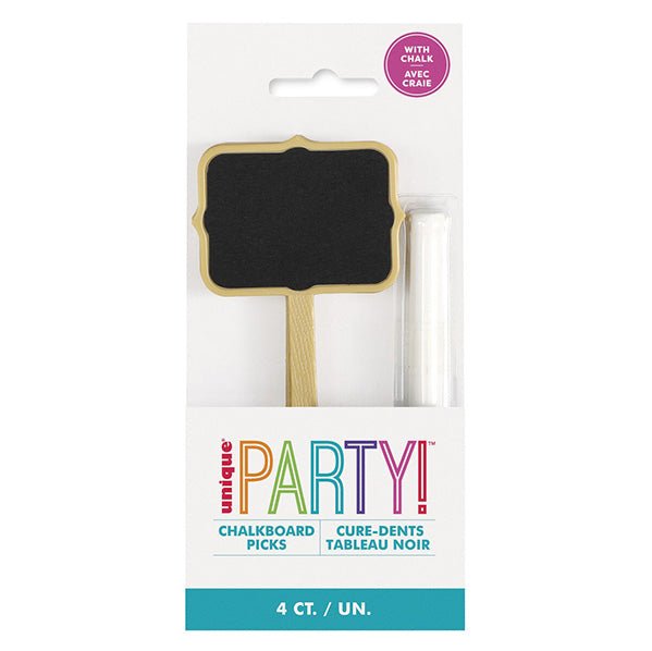 Chalkboard Sign Picks With Chalk (Pack of 4) - The Party Marketplace
