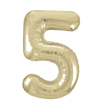 Champagne Gold "5" Numeral Foil Balloon (86cm) - The Party Marketplace