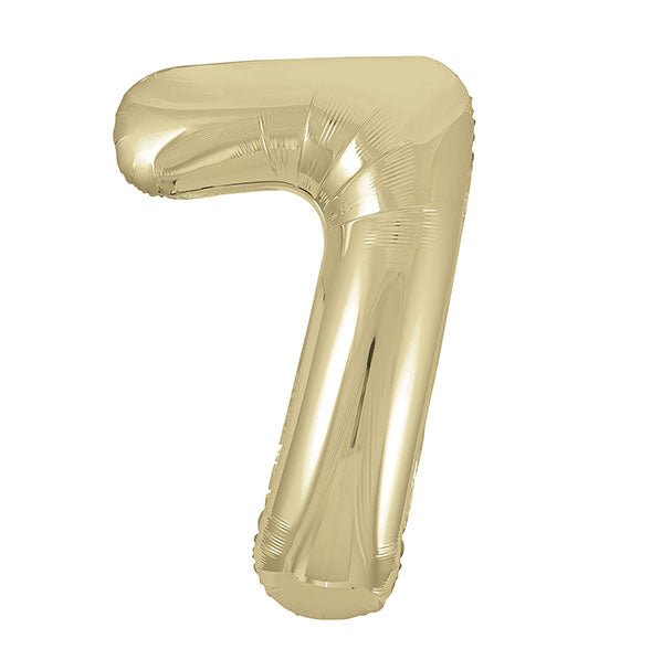 Champagne Gold "7" Numeral Foil Balloon (86cm) - The Party Marketplace