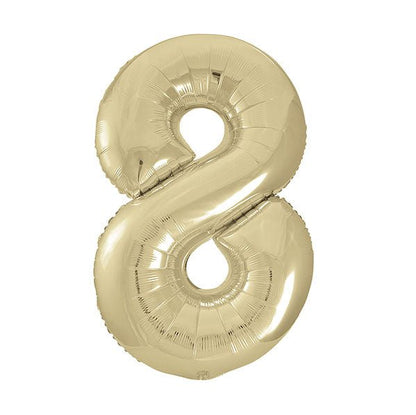 Champagne Gold "8" Numeral Foil Balloon (86cm) - The Party Marketplace