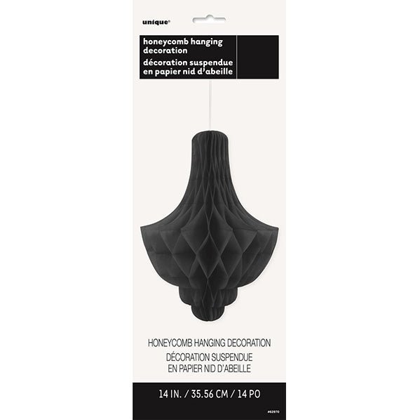 Chandelier Honeycomb Decoration - Black 35cm - The Party Marketplace