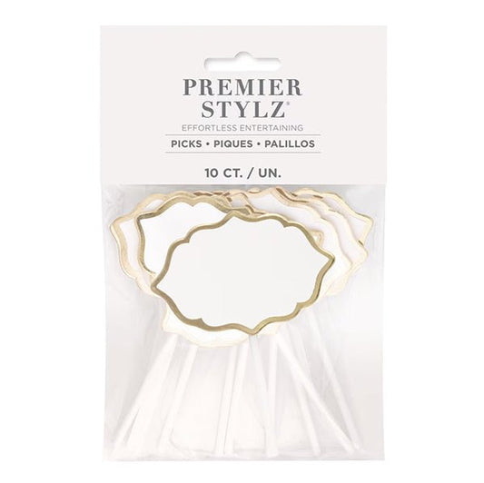 Charcuterie Pick With Gold Foil Trim (Pack of 10) - The Party Marketplace
