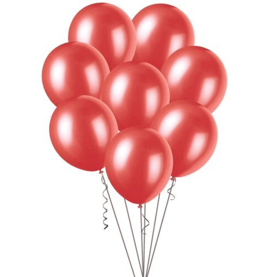 Cherry Red Metallic Balloons 30cm (Pack of 100) - The Party Marketplace