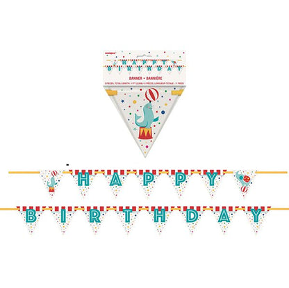 Circus Carnival "Happy Birthday" Flag Banner - 3.35m - The Party Marketplace