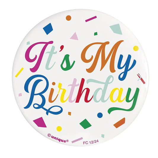 Classic "It's My Birthday" Confetti Badge - The Party Marketplace