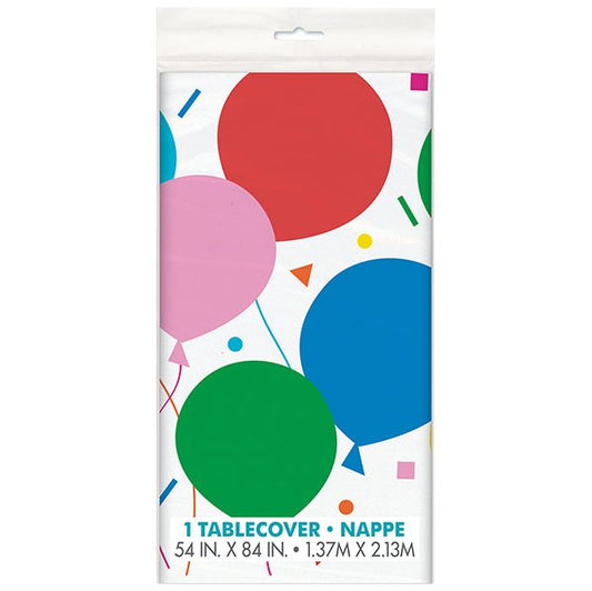 Colourful Balloons Printed Tablecover 137cm x 213cm - The Party Marketplace